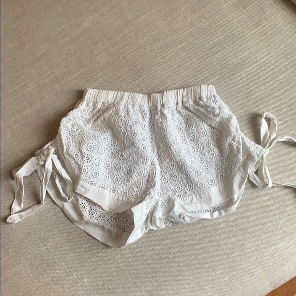 Cute white lace shorts